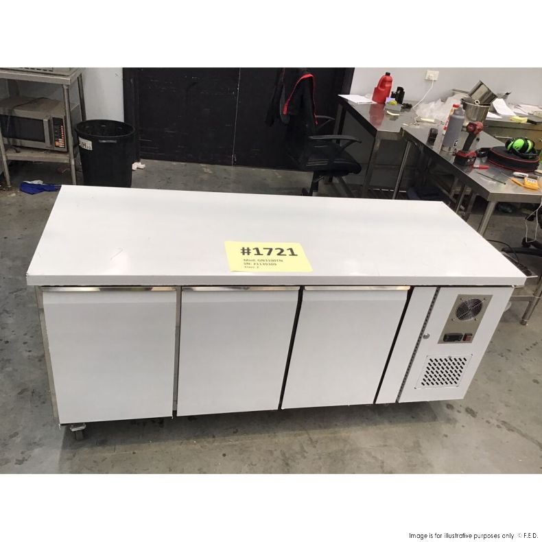 2NDs: TROPICALISED 3 Door Gastronorm Bench Fridge GN3100TN-NSW1721