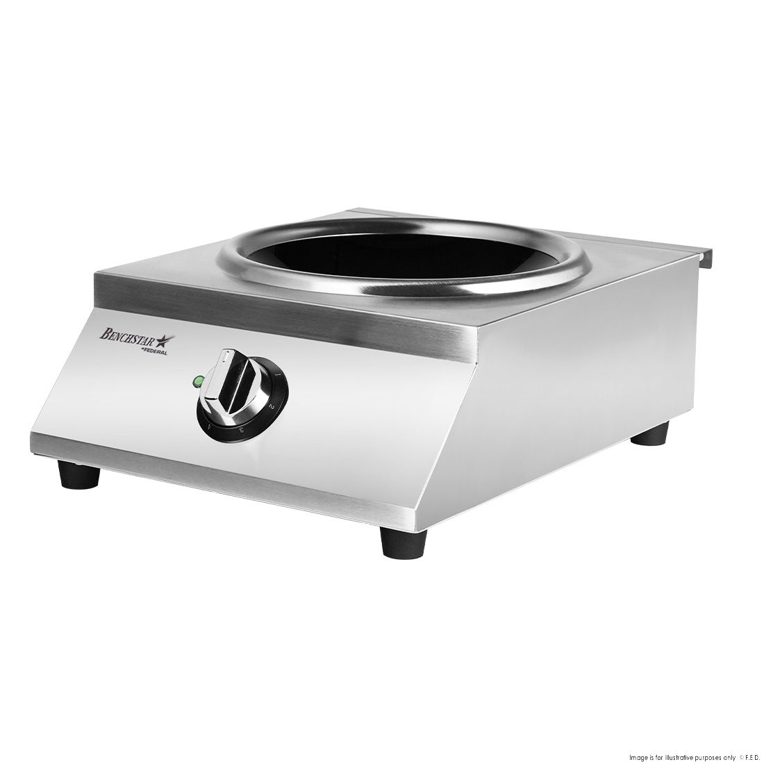 Benchstar Ceramic Induction Wok W/ Stainless Steel Body IW500