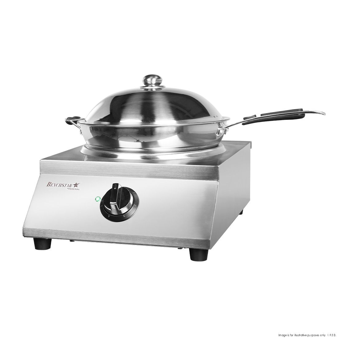 Benchstar Ceramic Induction Wok W/ Stainless Steel Body IW500