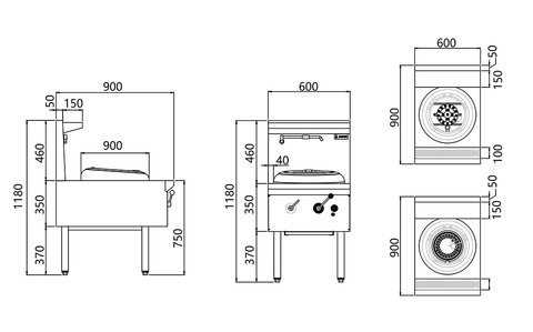 Jasper Single Wok Chimney Burner - Natural Gas