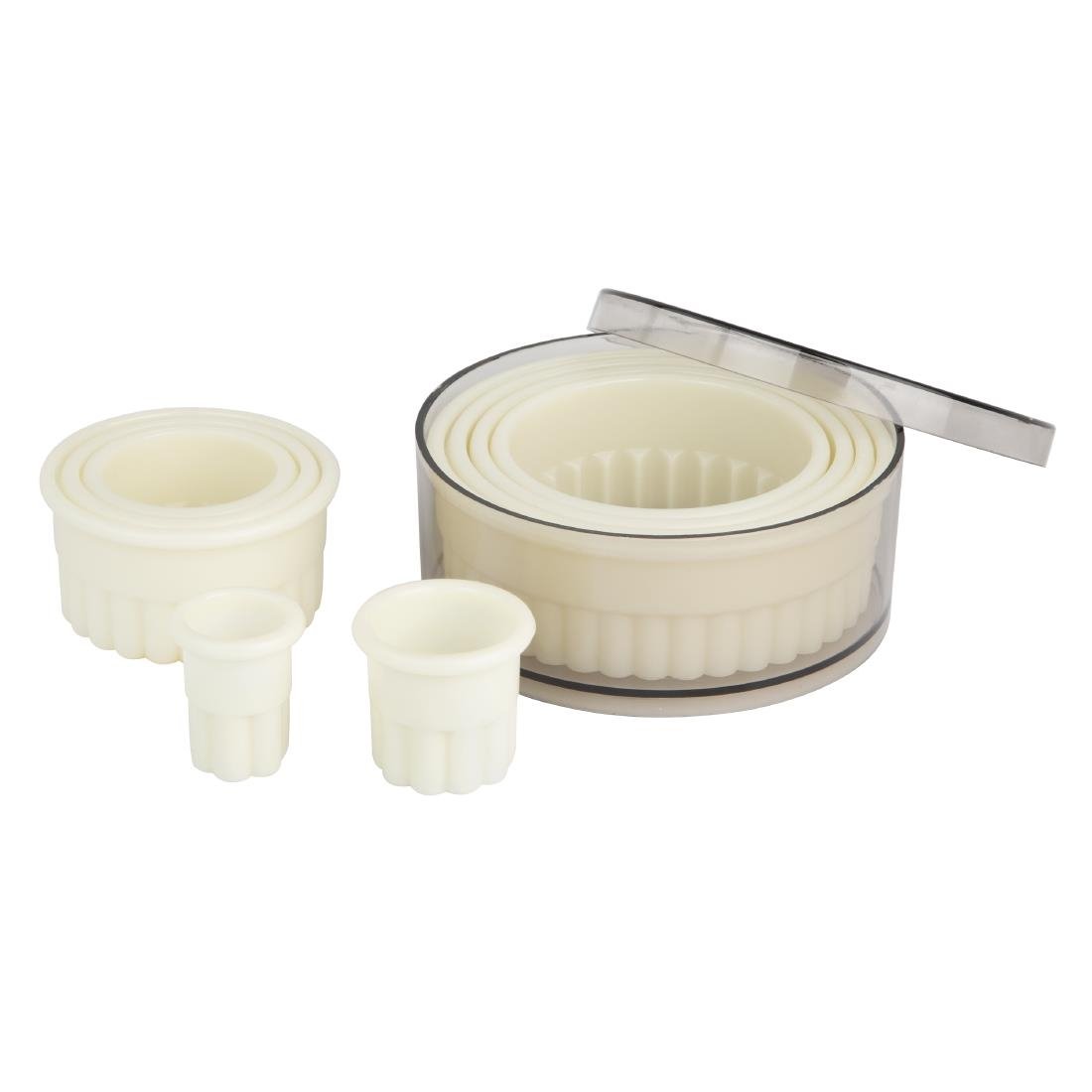 Vogue Serrated Round Pastry Cutters Nylon (9 Pack) - JA523