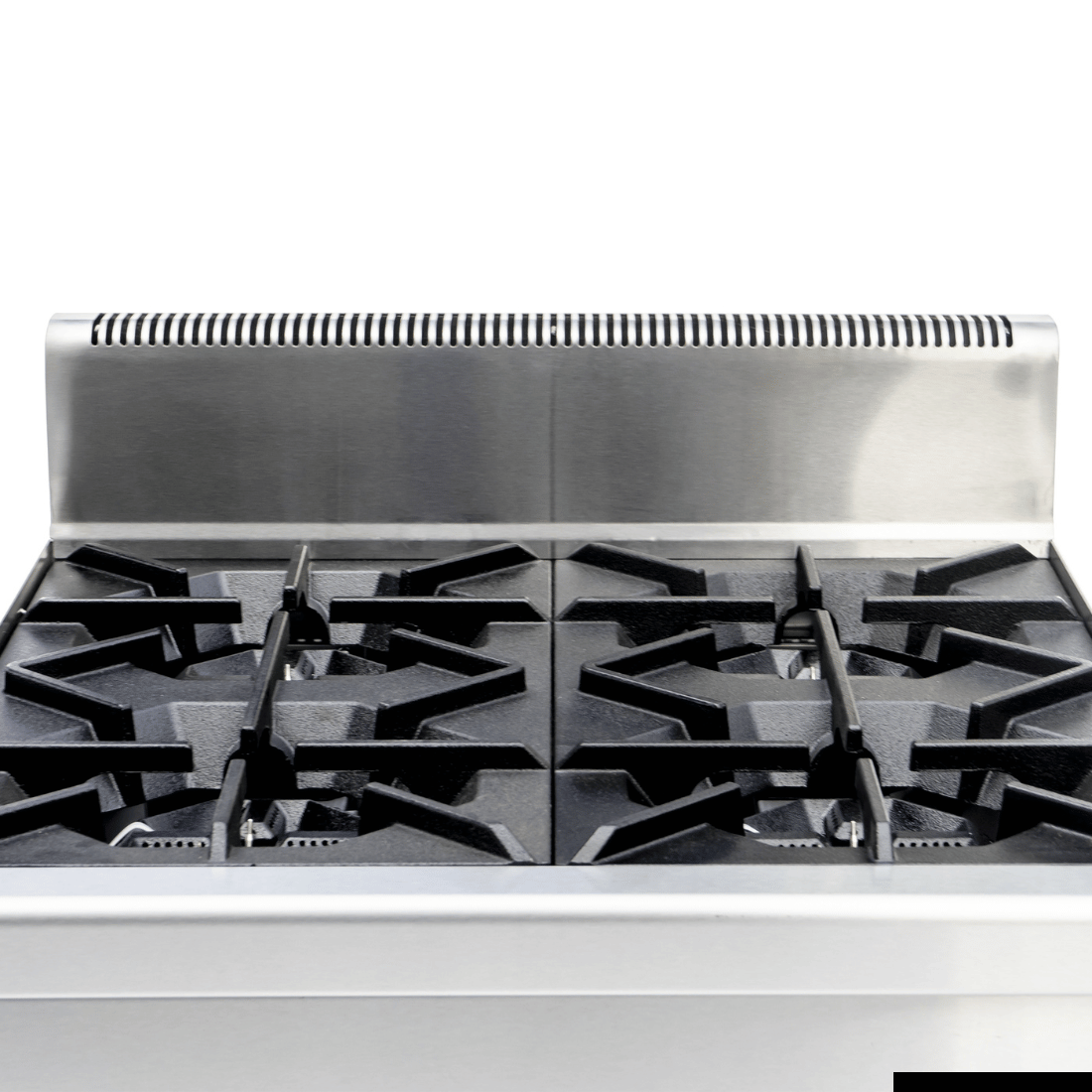 GasMax JUS-TR-4B Benchtop 4 Burner Cooktop w/ Splashback - Natural Gas/LPG