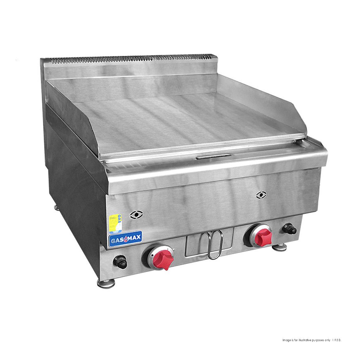 GASMAX Benchtop 2 Bunner Griddle 600mm JUS-TRG60ELPG