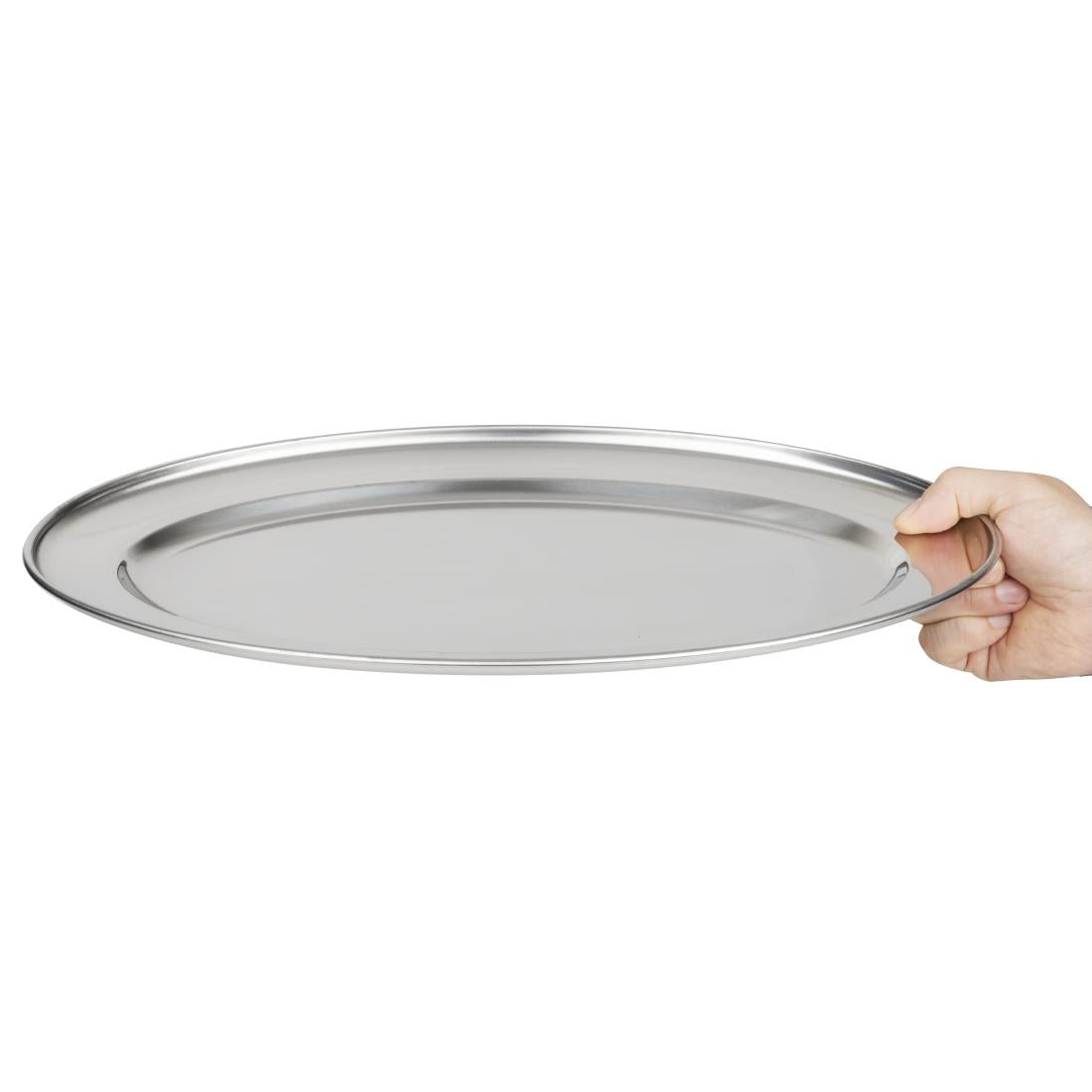 Olympia Stainless Steel Oval Service Tray 400mm - K365