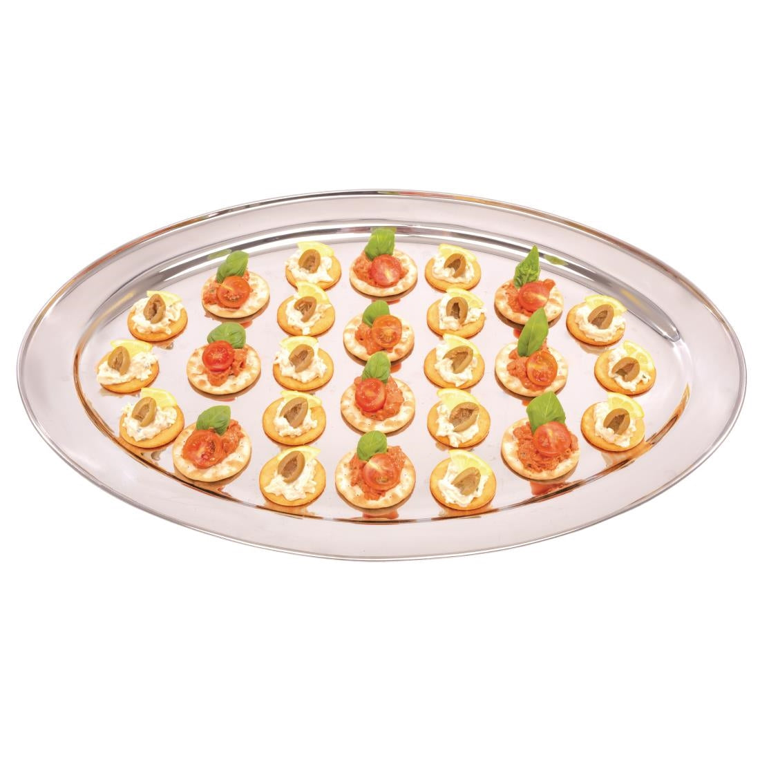 Olympia Stainless Steel Oval Serving Tray 660mm - K370