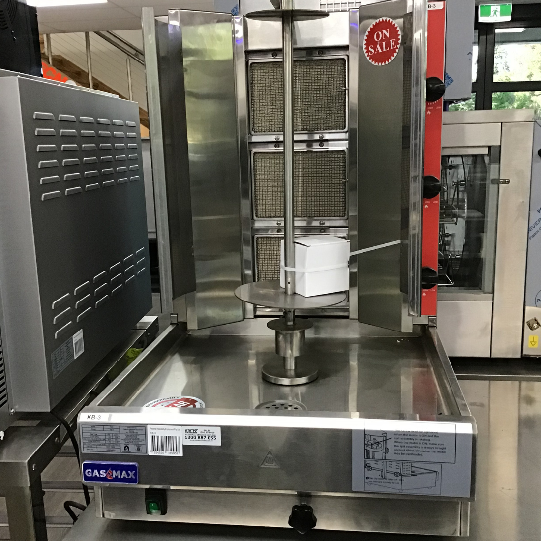 CLEARANCE - GasMax Semi-automatic 3 Burner NG Kebab Machine - KB-3-VIC1041