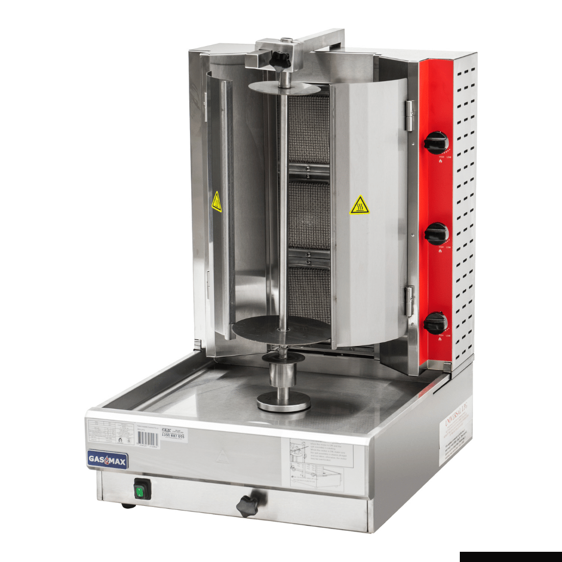 GasMax KB-3 Semi-automatic 3 Burner Kebab Machine - Natural Gas/LPG