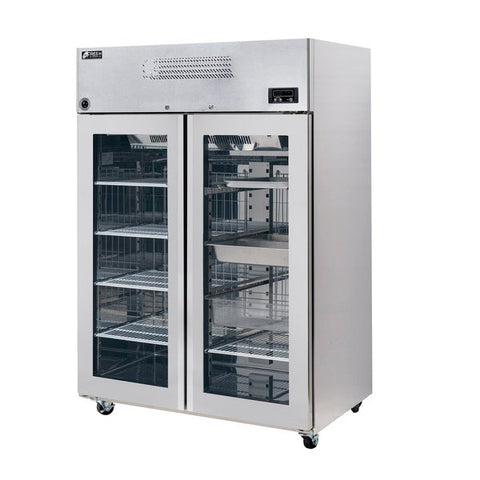 Fresh 2 Glass Door Narrow Top Mount Upright Freezer