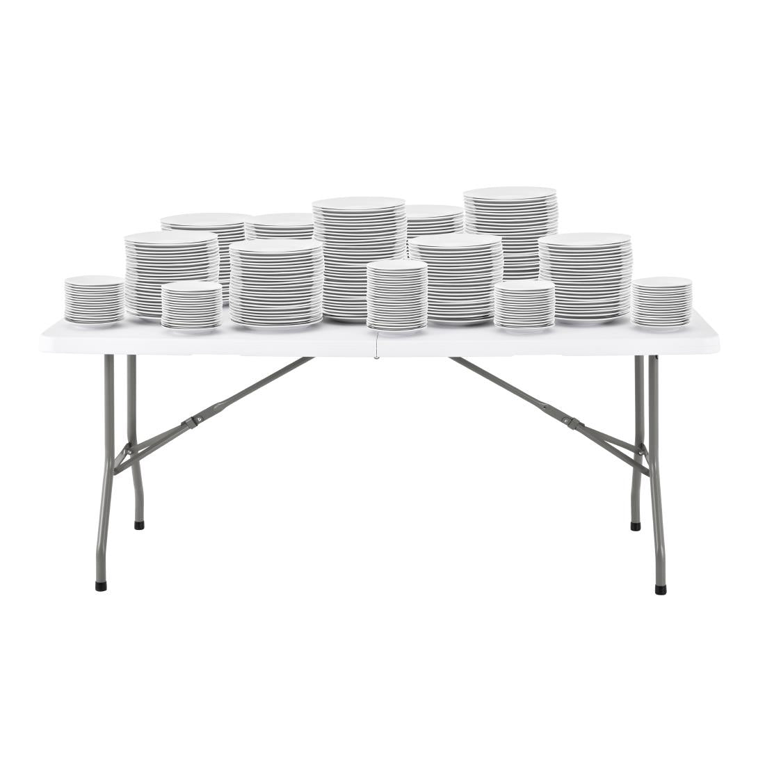 Bolero Rectangular Centre Folding Table 6ft White - LL001