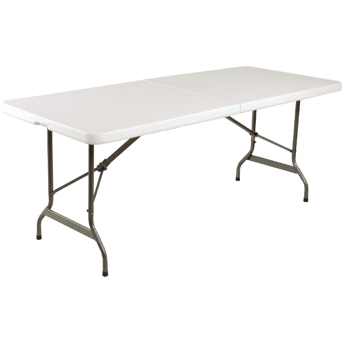 Bolero Rectangular Centre Folding Table 6ft White - LL001