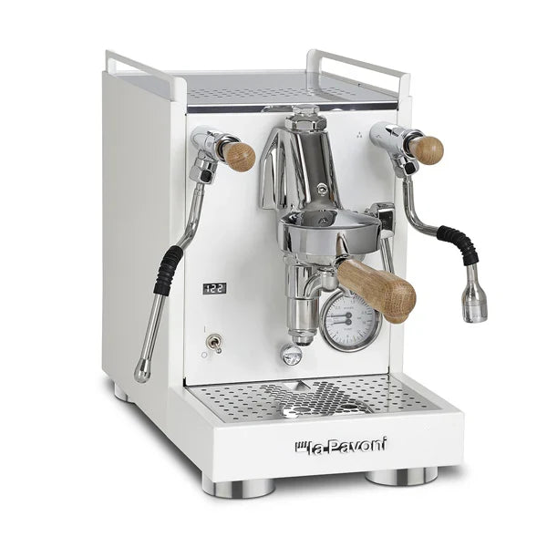 La Pavoni Cellini Mini X Coffee Machine with Oak - White