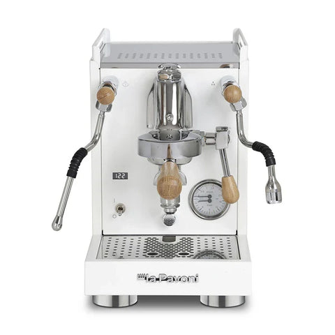 La Pavoni Cellini Mini X Coffee Machine with Oak - White