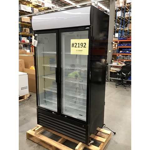 CLEARANCE - Thermaster Colourbond Upright Beverage Fridge 2 Doors Black - LG-1000BP-NSW2192