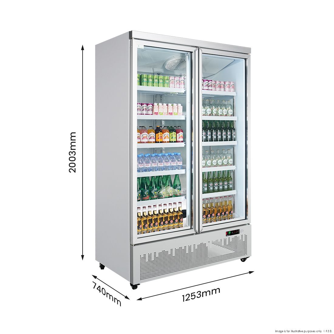 Thermaster Double Door Supermarket Fridge LG-1000GBM