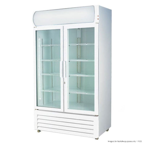 2NDs: Thermaster Large Two Glass Door Colourbond Upright Drink Fridge LG-1000GE-NSW1853