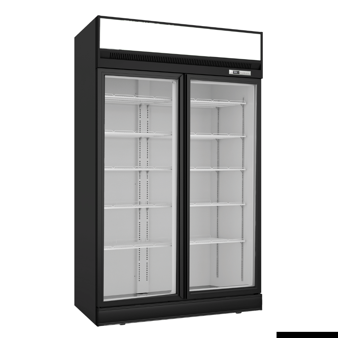 Thermaster 1006L Black Upright Double Glass Door Freezer LG-1006DF