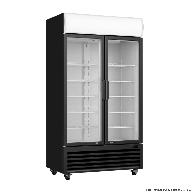 2NDs: Thermaster Large Two Glass Door Colourbond Upright Drink Fridge - LG-1200BP-NSW1917