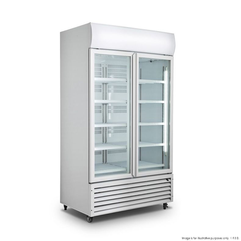 Thermaster Double Glass Door Colourbond Upright Drink Fridge LG-1200GT