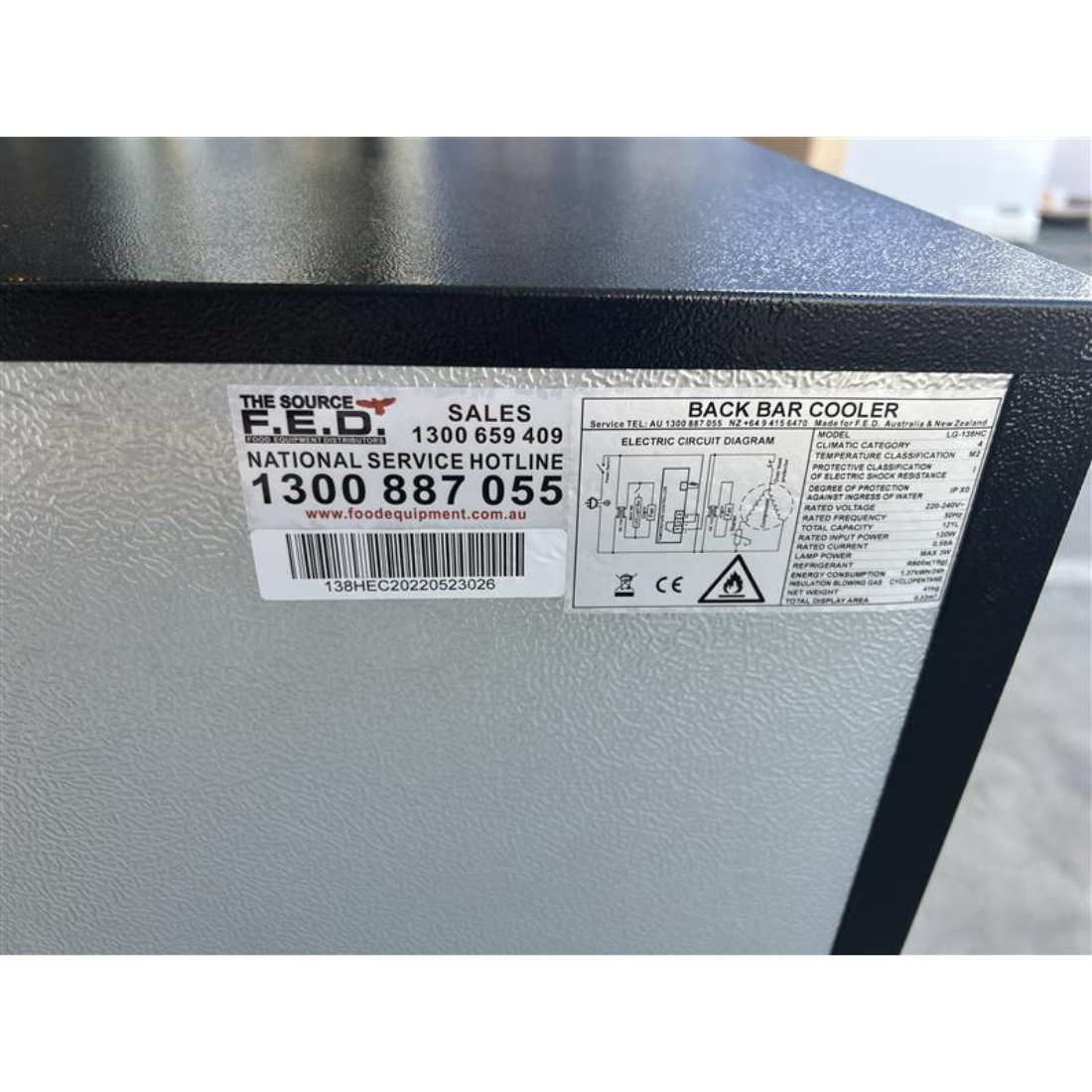 CLEARANCE - Thermaster Under Bench single door Bar Fridge/Cooler - LG-138HC-QLD146