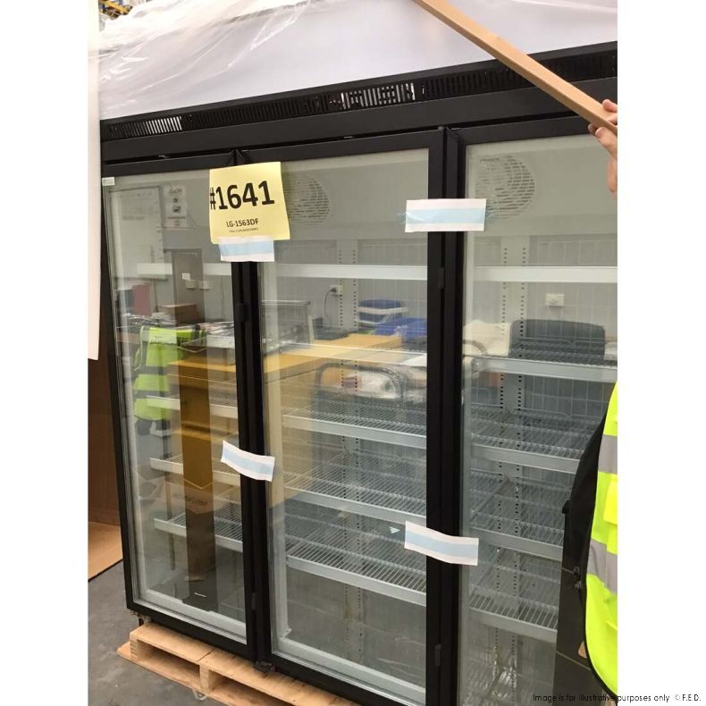 2NDs: Thermaster Black Upright Three Glass Door Freezer - LG-1563DF-NSW1641