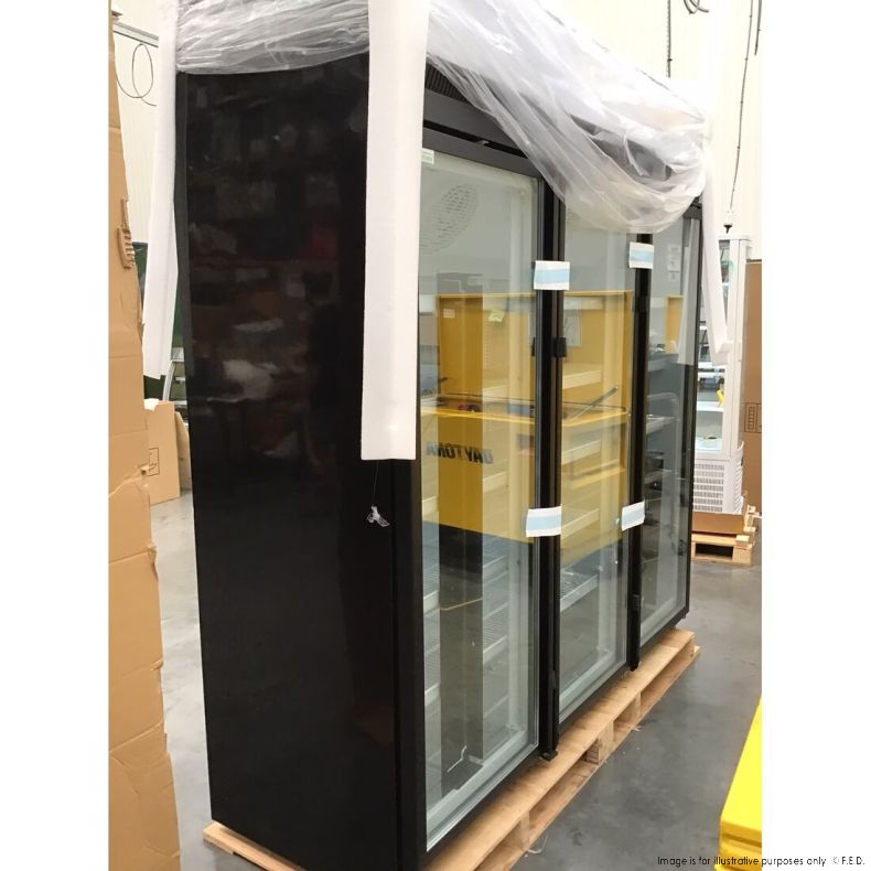 2NDs: Thermaster Black Upright Three Glass Door Freezer - LG-1563DF-NSW1641