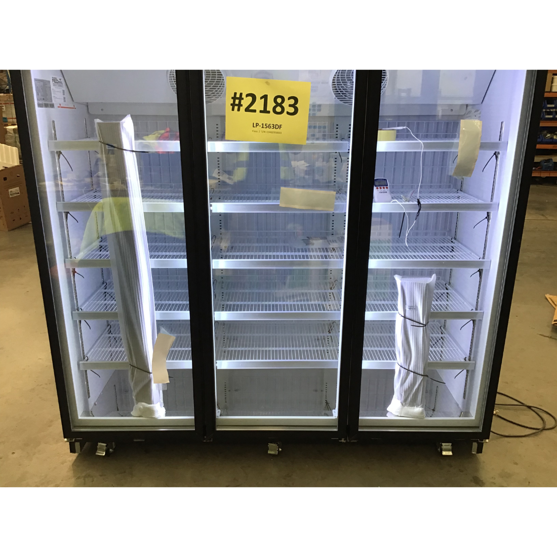 CLEARANCE - Thermaster Black Upright Three Glass Door Freezer - LG-1563DF-NSW2183