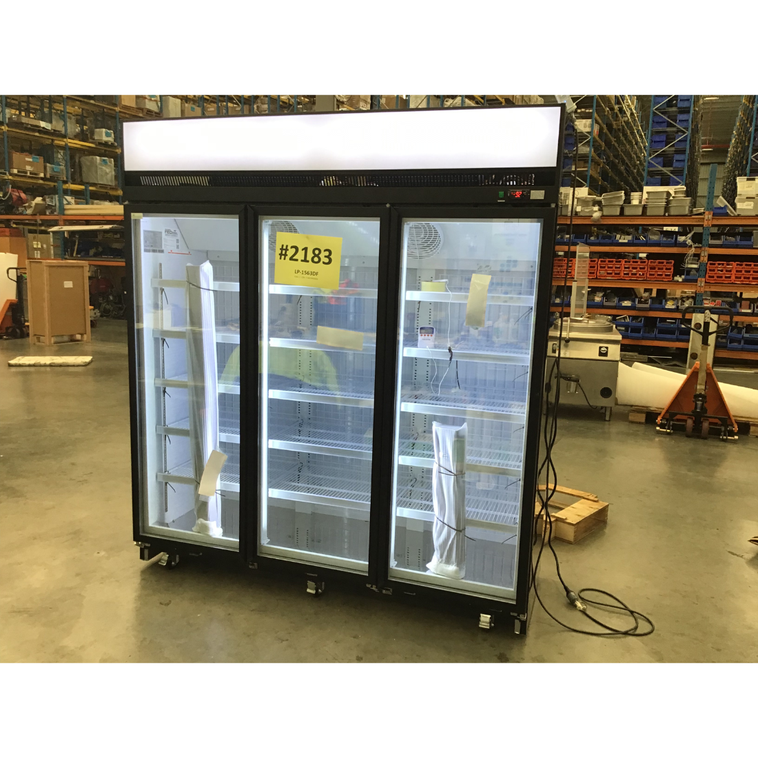 CLEARANCE - Thermaster Black Upright Three Glass Door Freezer - LG-1563DF-NSW2183