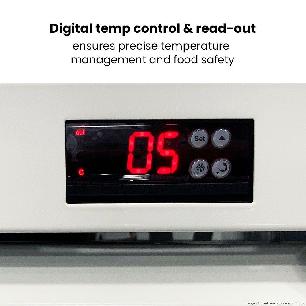 Thermaster 540L Single Glass Door Colourbond Upright Drink Fridge White LG-540P