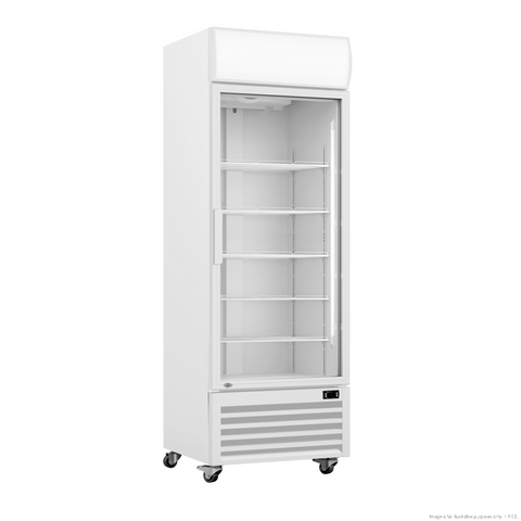 Thermaster 540L Single Glass Door Colourbond Upright Drink Fridge White LG-540P