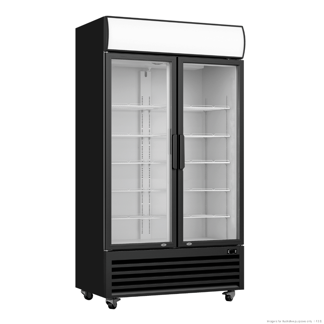 Thermaster Double Glass Door Colourbond Upright Drink Fridge LG-580BP