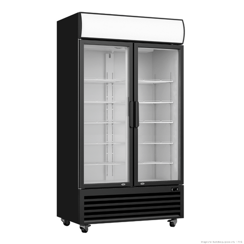 Thermaster Double Glass Door Colourbond Upright Drink Fridge LG-580BP