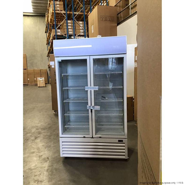 Ex-Showroom: Thermaster Two Glass Door Colourbond Upright Drink Fridge - LG-730P-QLD252