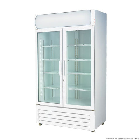 Ex-Showroom: Thermaster Two Glass Door Colourbond Upright Drink Fridge - LG-730P-QLD252