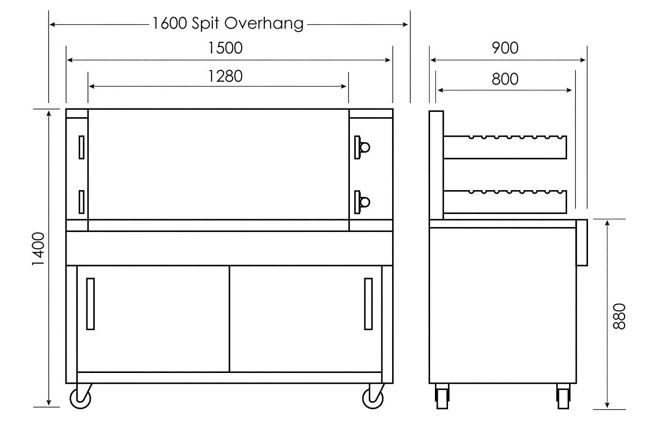 M28C2 2 Tier Charcoal Rotisserie