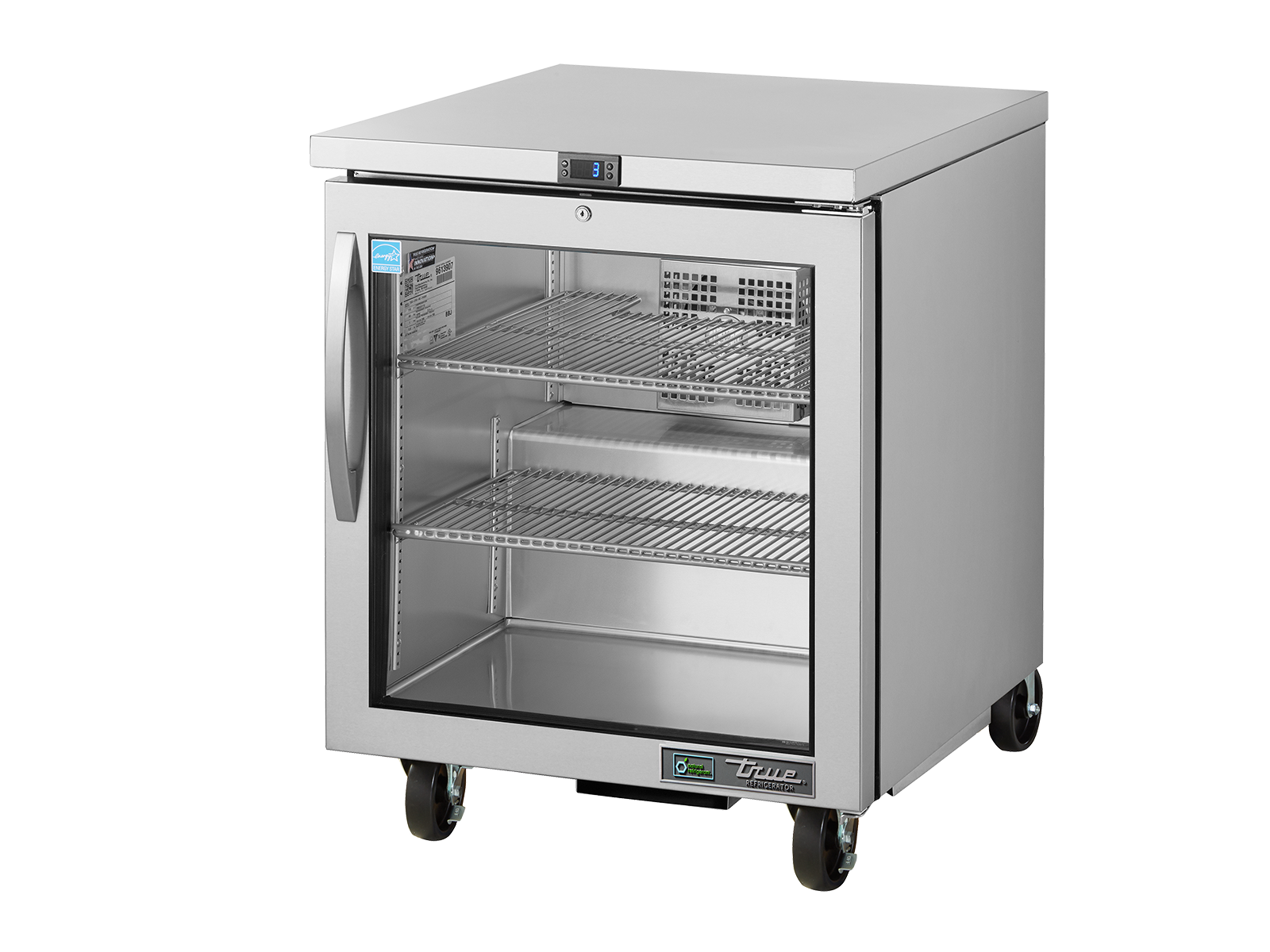 TRUE 1 Right-Hinged Glass Door Undercounter Refrigerator 700mm Width - TUC-27G-HC-FGD01 RH