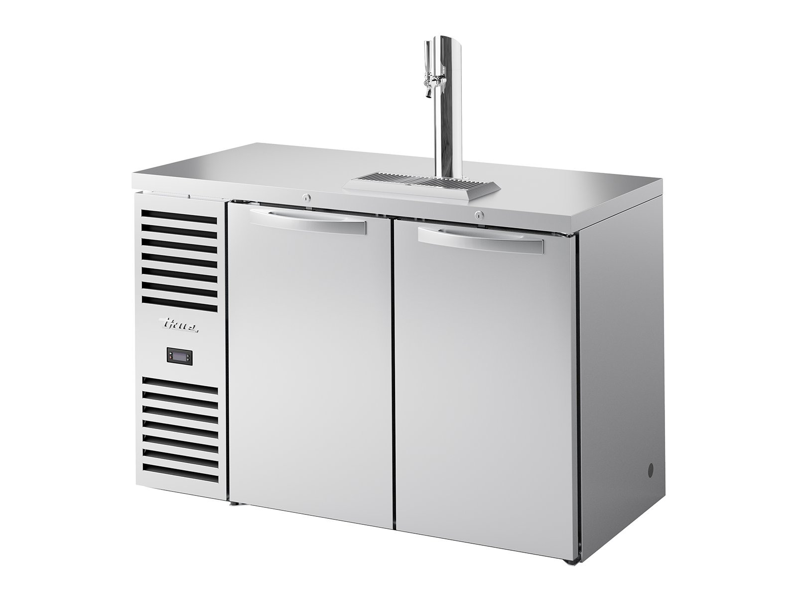 TRUE Reach-In Single Zone 2 Solid Swing Door Undercounter Refrigerator with Countertop 1300mm Width - Stainless - TDR52-RISZ1-L-S-SS-2