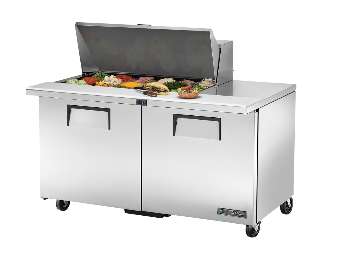 TRUE 2 Mega-Top Solid Door Sandwich/Salad Fridge 1530mm Width - TSSU-60-18M-B-HC