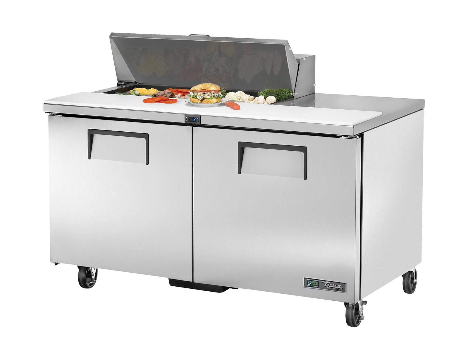 TRUE 2 Solid Door Sandwich/Salad Fridge 1530mm Width - TSSU-60-10-HC