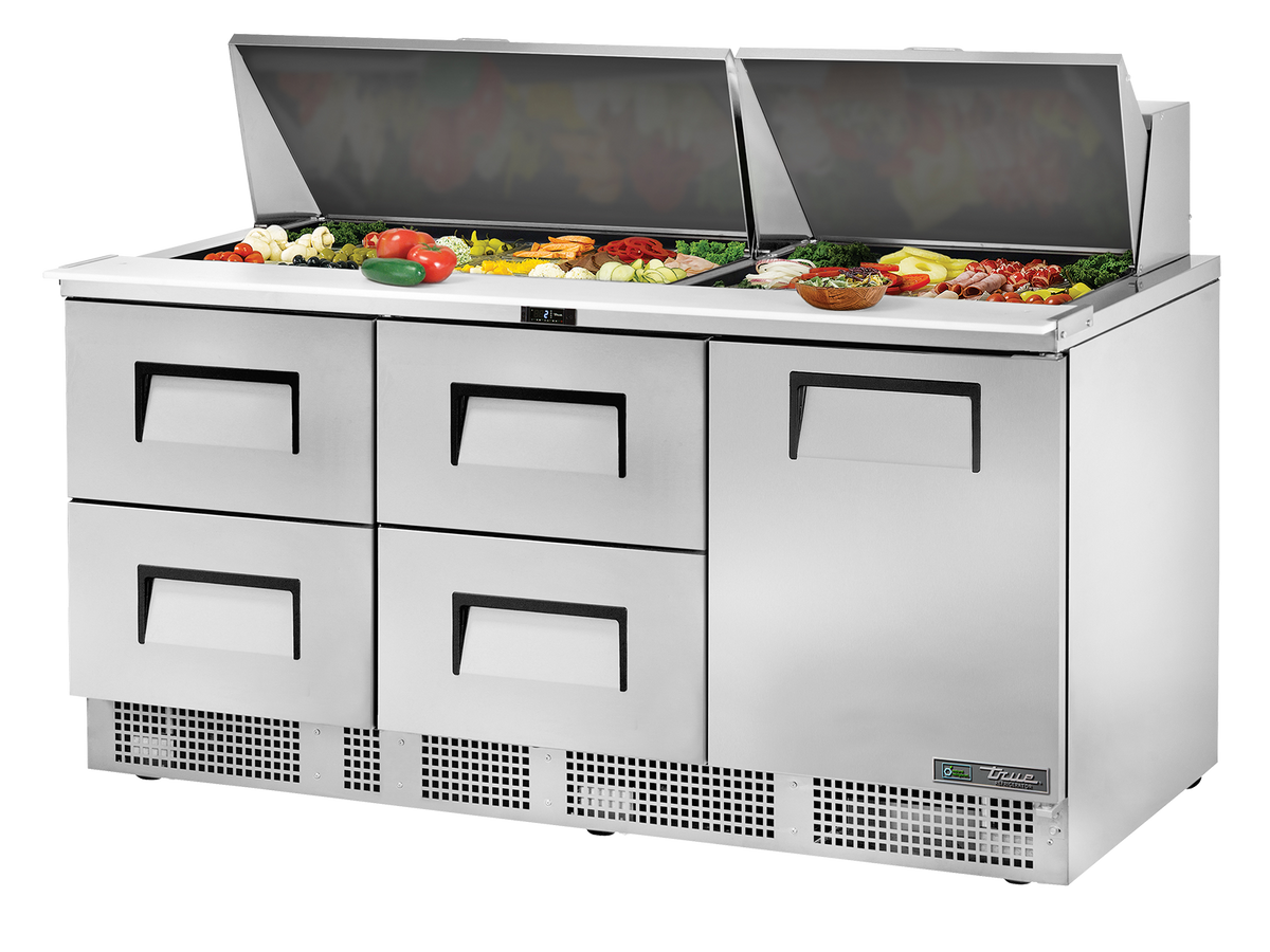 TRUE 4 Drawer & 1 Door Food Prep Fridge 1830mm Width - TFP-72-30M-D-4-HC