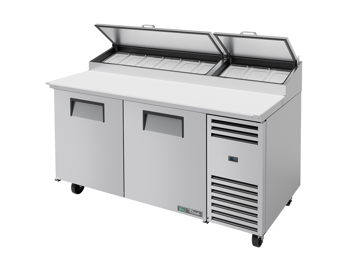 TRUE 2 Solid Door Pizza Prep Table with Angled Top 1700mm Width - TPP-AT-67-HC