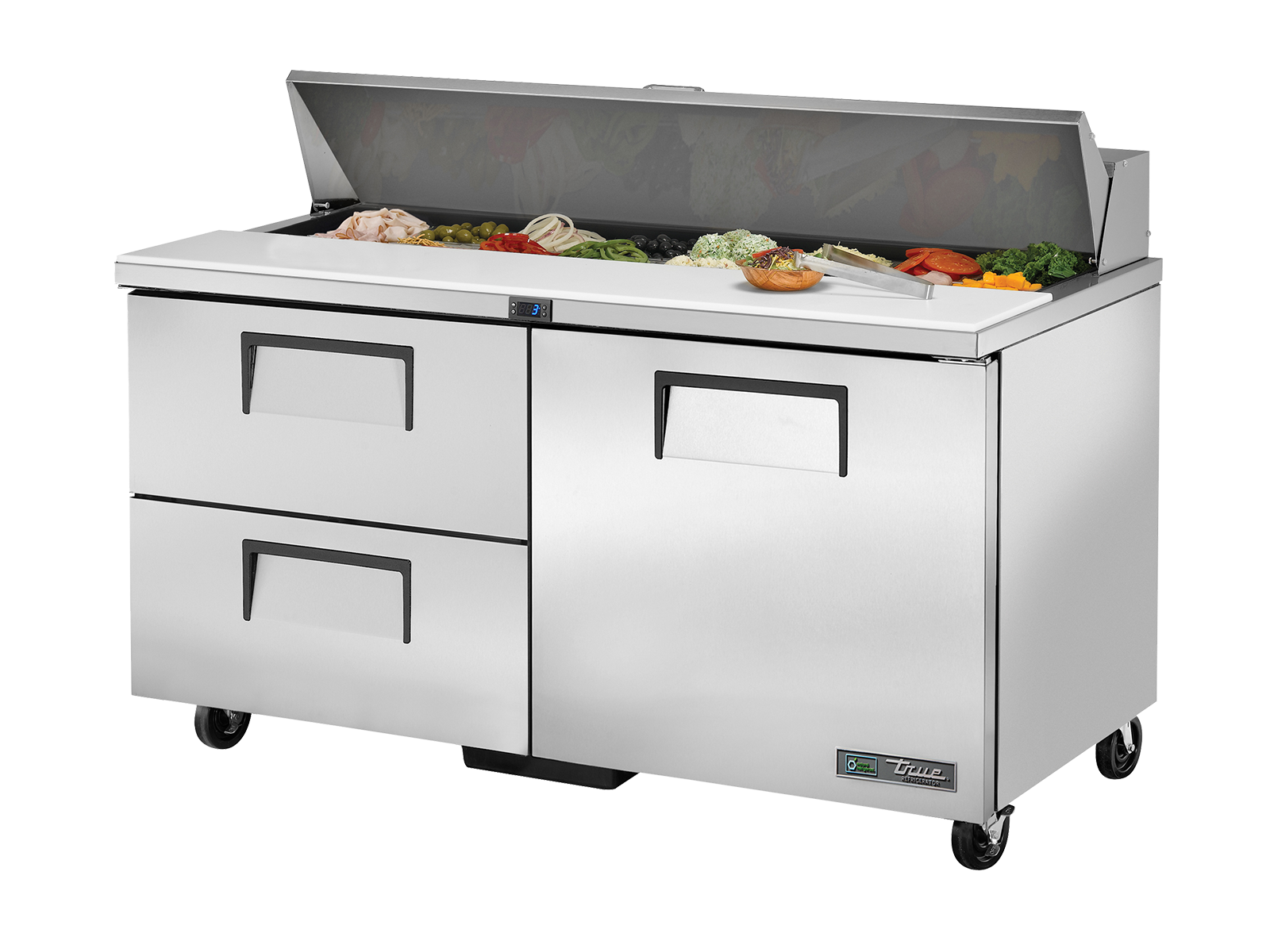 TRUE 2 Drawer & 1 Door Sandwich/Salad Fridge 1530mm Width - TSSU-60-16D-2-HC