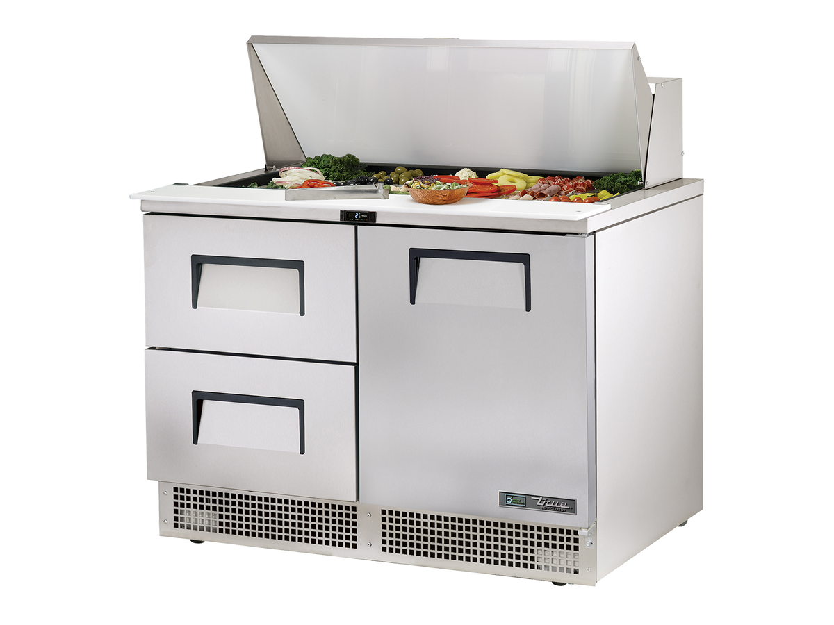 TRUE 2 Drawer & 1 Door Food Prep Fridge 1220mm Width - TFP-48-18M-D-2-HC