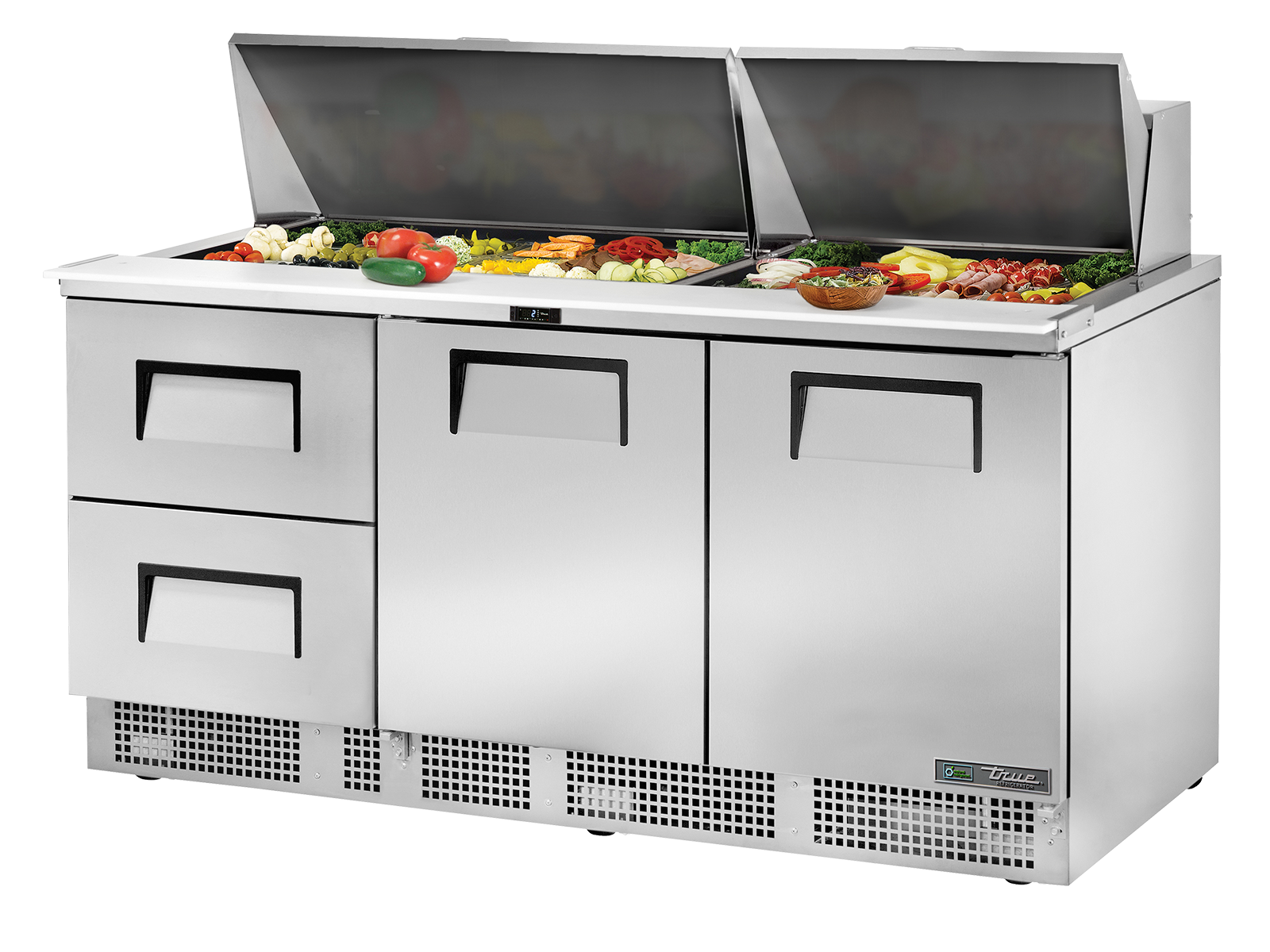 TRUE 2 Drawer & 1 Door Food Prep Fridge 1830mm Width - TFP-72-30M-D-2-HC