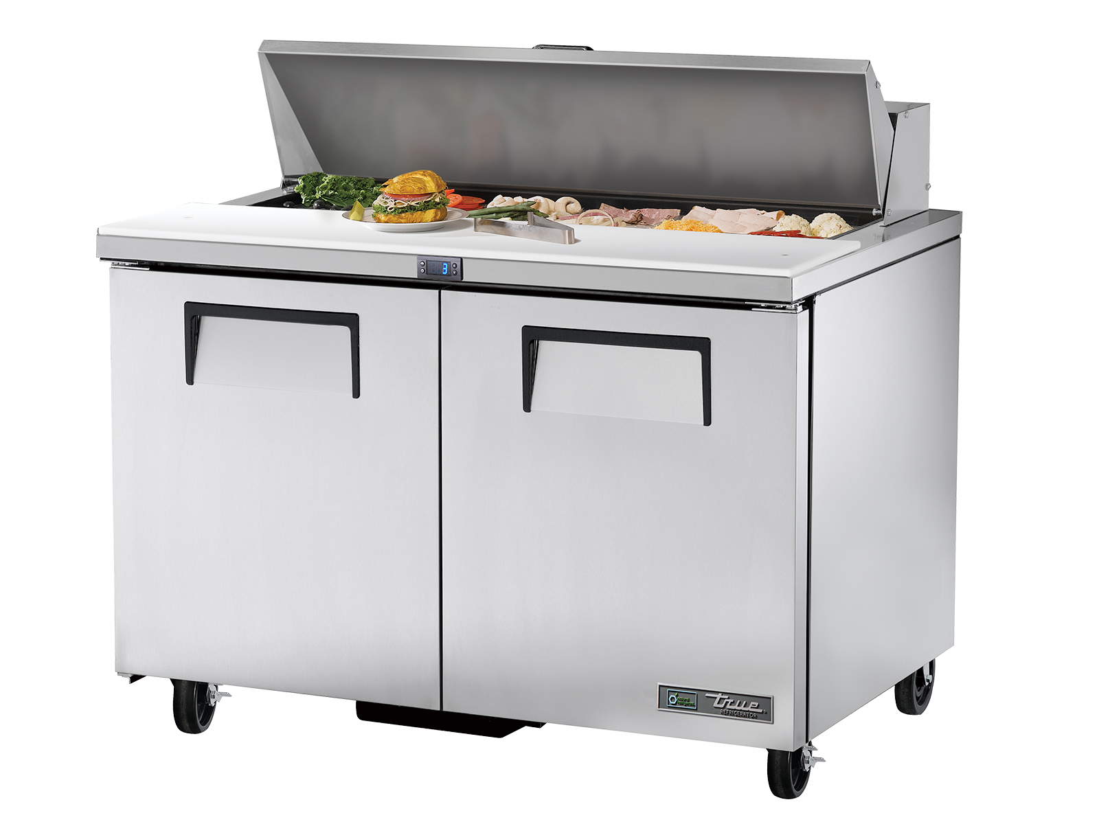 TRUE 2 Solid Door Sandwich/Salad Fridge 1220mm Width - TSSU-48-12-HC