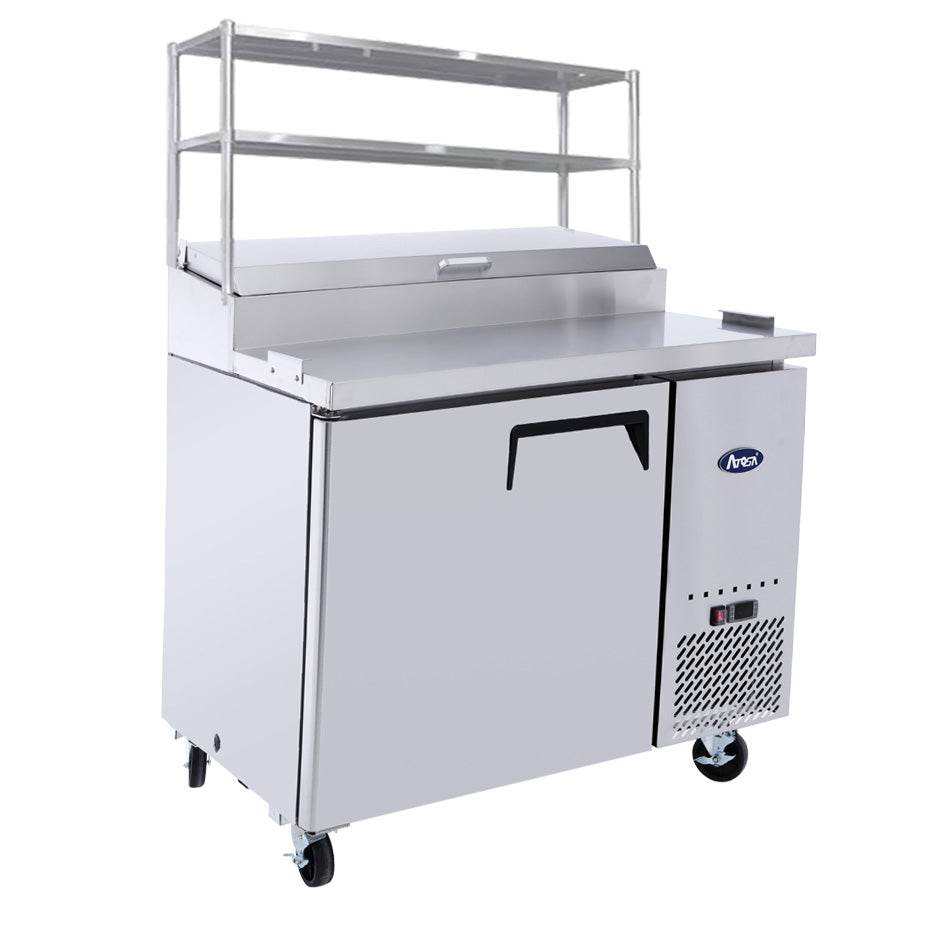 Atosa 1 Door Pizza Prep Table Fridge With Over Shelf MPF8201OS