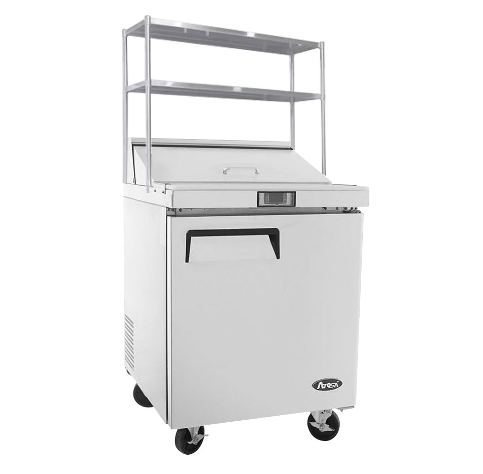 Atosa 1 Door Sandwich Prep Table Fridge With Over Shelf MSF8301OS