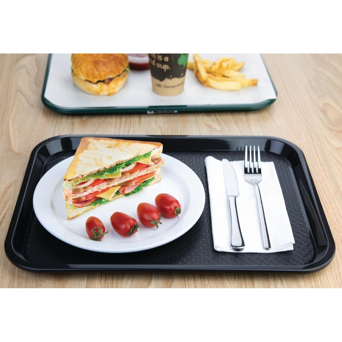 Olympia Kristallon Polypropylene Foodservice Tray 305 x 415mm Black - P501