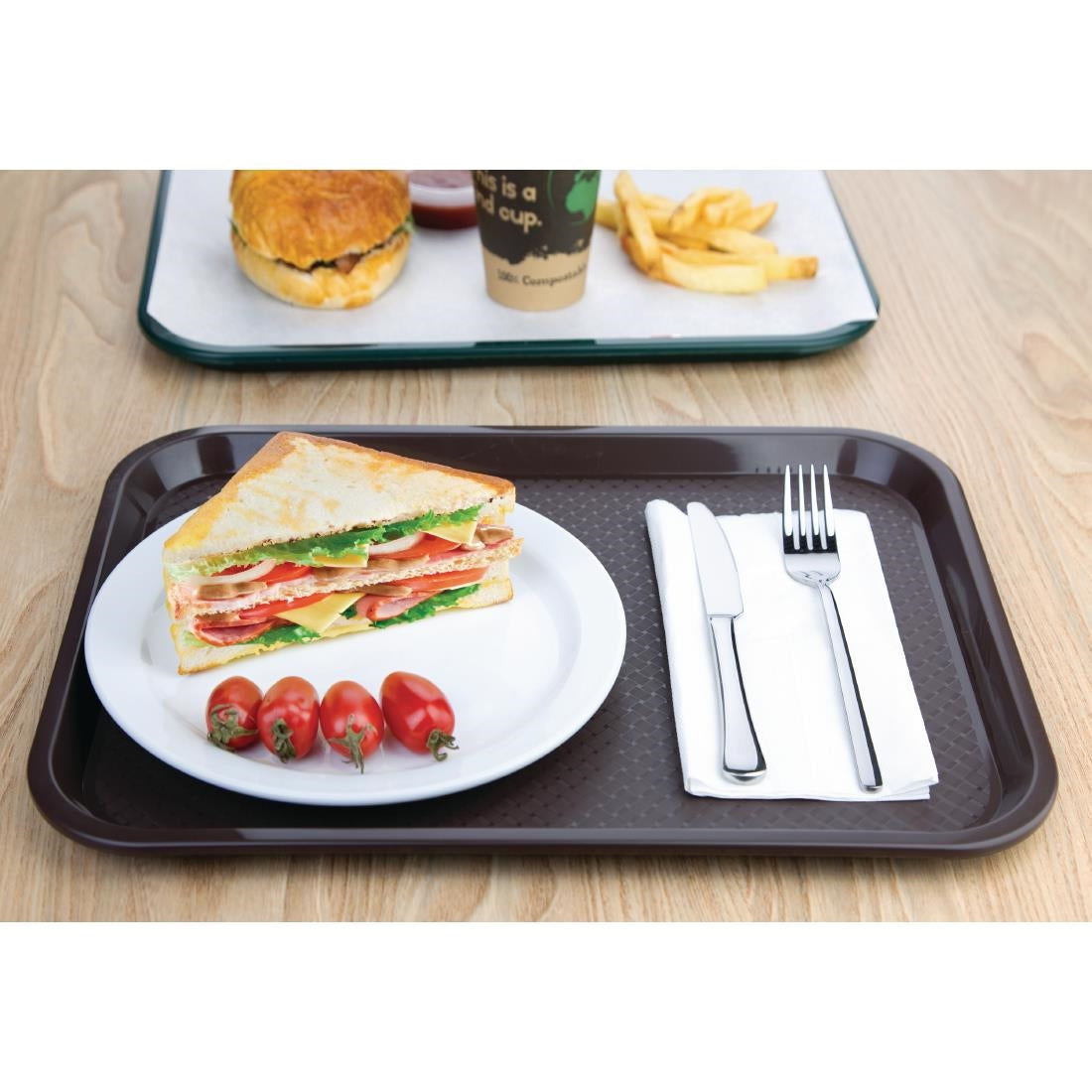 Olympia Kristallon Polypropylene Foodservice Tray 305 x 415mm Brown - P503
