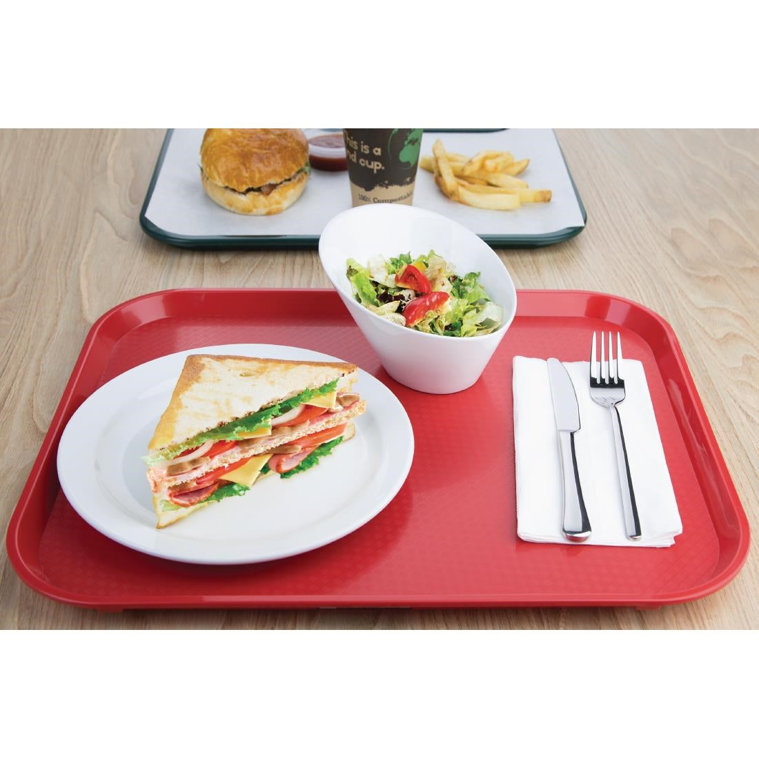 Olympia Kristallon Polypropylene Foodservice Tray 350 x 450mm Red - P510