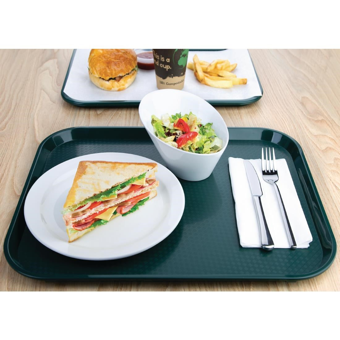 Olympia Kristallon Polypropylene Foodservice Tray 350 x 450mm Green - P511